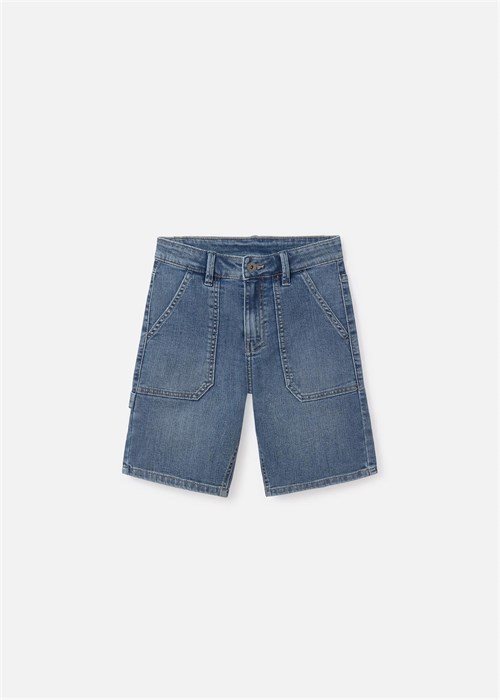 Mayoral Erkek Çocuk Maksi Cepli Denim Şort Koyu Mavi 6204