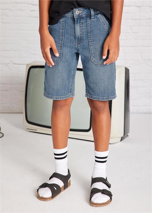 Mayoral Erkek Çocuk Maksi Cepli Denim Şort Koyu Mavi 6204