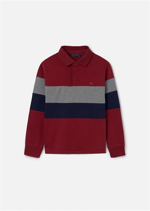 Mayoral Erkek Çocuk Polo Yaka Uzun Kollu Tişört Bordo 7101