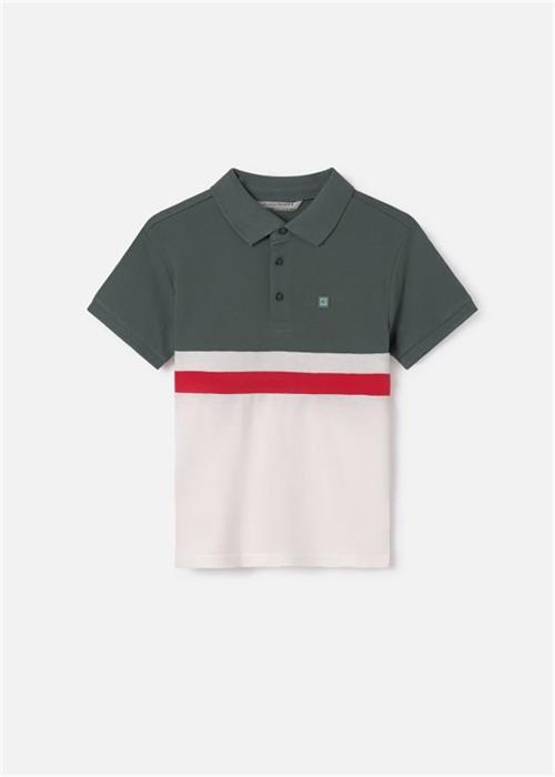 Mayoral Erkek Çocuk Renk Bloklu Polo Yaka Tişört Yeşil 6115
