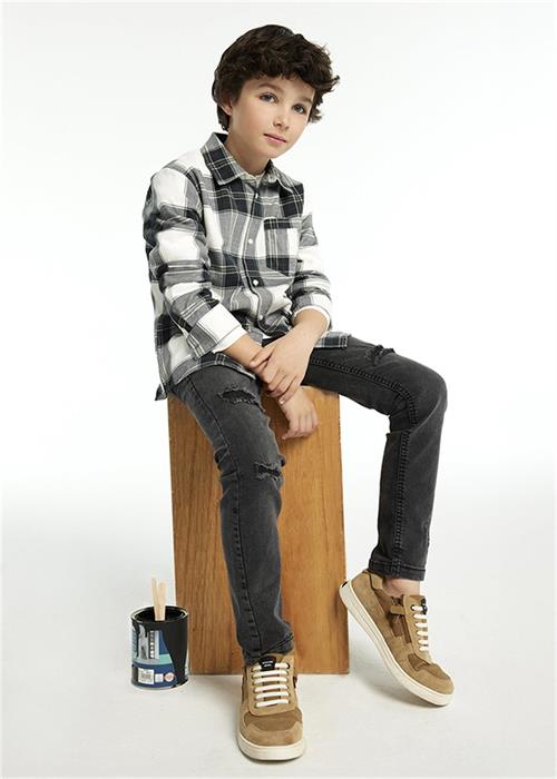 Mayoral Erkek Çocuk Yırtık Pantolon Gri 7538