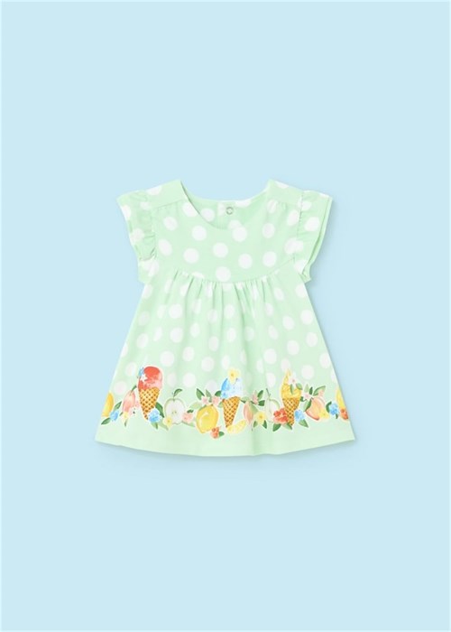 Mayoral Kız Bebek Baskılı Elbise Mint 1833