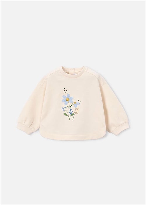 Mayoral Kız Bebek Baskılı Sweatshirt Ekru 1495