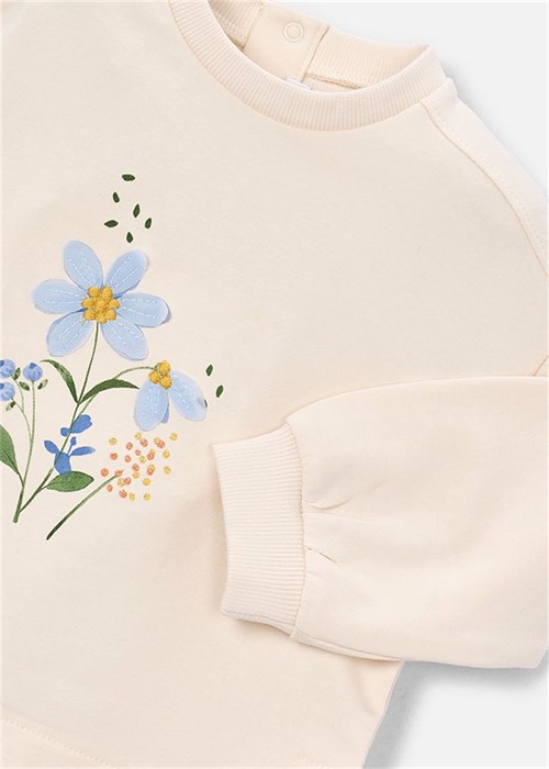 Mayoral Kız Bebek Baskılı Sweatshirt Ekru 1495