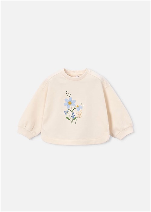 Mayoral Kız Bebek Baskılı Sweatshirt Ekru 1495