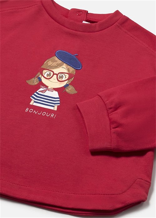 Mayoral Kız Bebek Baskılı Sweatshirt Kırmızı 1495