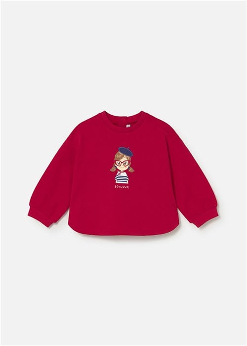 Mayoral Kız Bebek Baskılı Sweatshirt Kırmızı 1495
