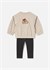 Mayoral Kız Bebek Baskılı Sweatshirt Tayt Takım Siyah 2707