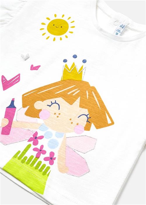 Mayoral Kız Bebek Baskılı T-shirt Beyaz 1010