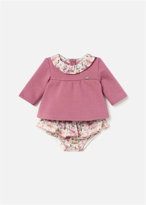 Mayoral Kız Bebek Çiçekli Etek Sweatshirt Takım Gül Kurusu 2246