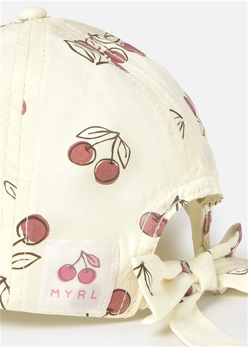 Mayoral Kız Bebek Desenli Kurdeleli Şapka Krem 10150