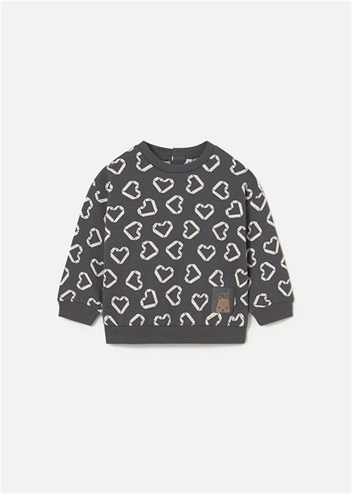 Mayoral Kız Bebek Desenli Sweatshirt Antrasit 2430