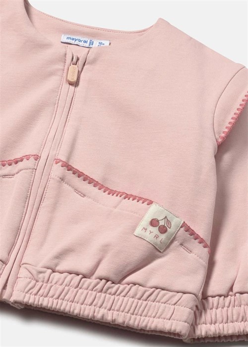 Mayoral Kız Bebek Fermuarlı Sweatshirt Pudra 1491