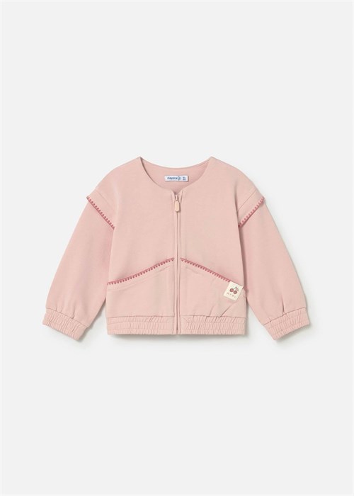 Mayoral Kız Bebek Fermuarlı Sweatshirt Pudra 1491