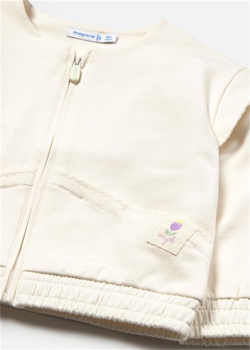 Mayoral Kız Bebek Fermuarlı Sweatshirt Ekru 1491