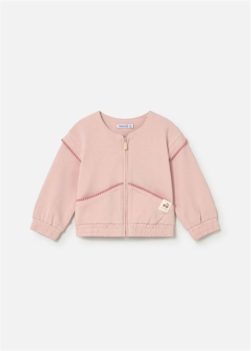 Mayoral Kız Bebek Fermuarlı Sweatshirt Pudra 1491