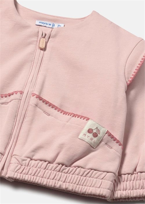 Mayoral Kız Bebek Fermuarlı Sweatshirt Pudra 1491