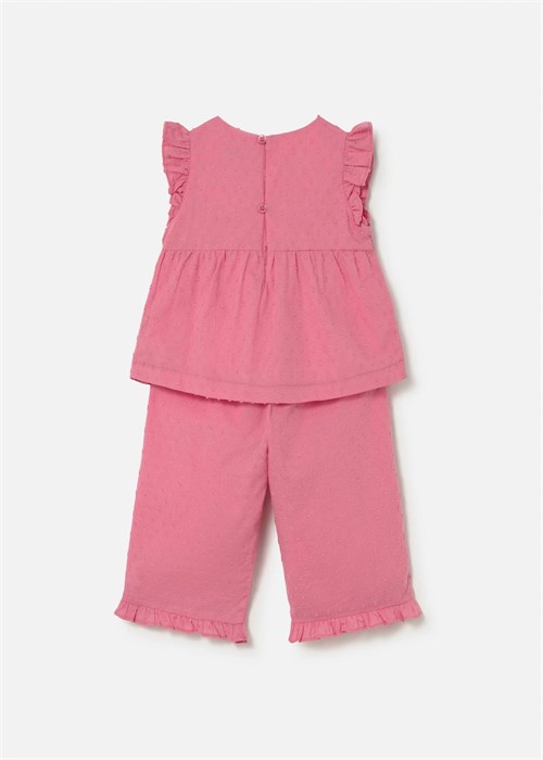 Mayoral Kız Bebek Fırfırlı Bluz Pantolon Takım Pembe 1514