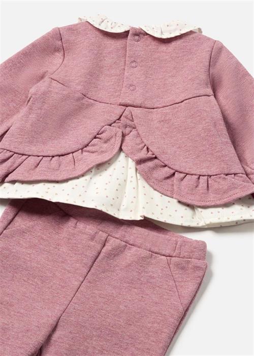 Mayoral Kız Bebek Fırfırlı Sweatshirt Pantolon Takım Gül Kurusu 2507