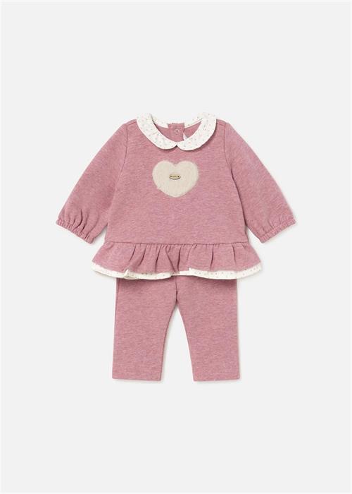 Mayoral Kız Bebek Fırfırlı Sweatshirt Pantolon Takım Gül Kurusu 2507