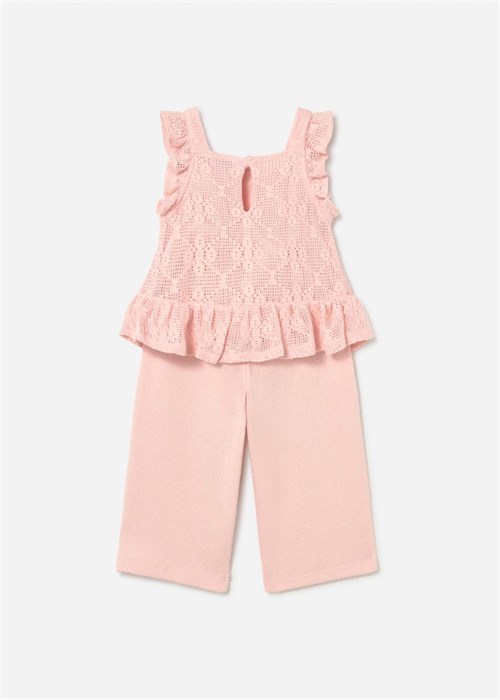 Mayoral Kız Bebek Güpürlü Pantolon Bluz Takım Pembe 1515