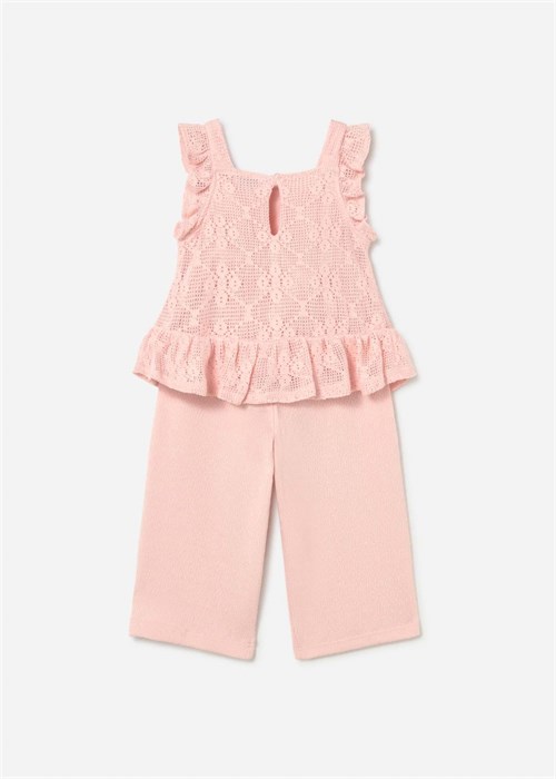 Mayoral Kız Bebek Güpürlü Pantolon Bluz Takım Pembe 1515