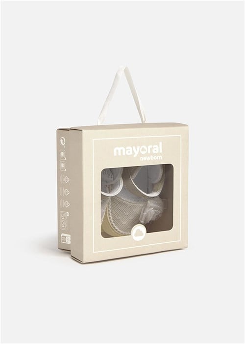 Mayoral Kız Bebek Hasır Detaylı Sandalet Krem 9093