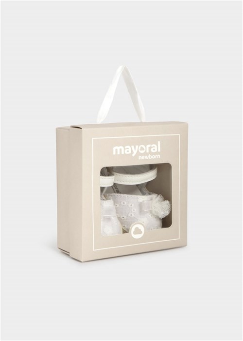 Mayoral Kız Bebek Hasır Detaylı Sandalet Beyaz 9093