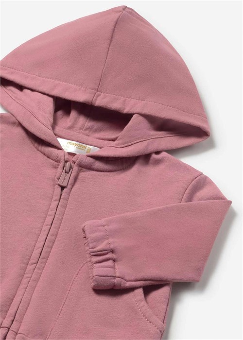 Mayoral Kız Bebek Kapüşonlu Fermuarlı Sweatshirt Gül Kurusu 1488