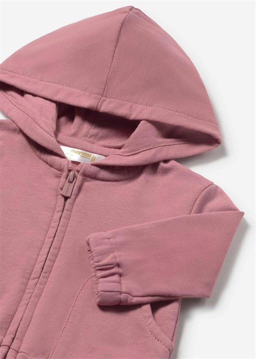 Mayoral Kız Bebek Kapüşonlu Fermuarlı Sweatshirt Gül Kurusu 1488