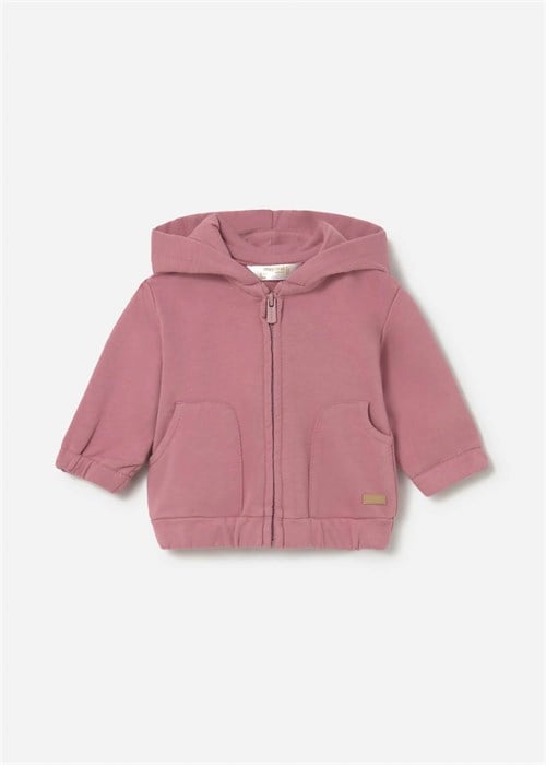 Mayoral Kız Bebek Kapüşonlu Fermuarlı Sweatshirt Gül Kurusu 1488