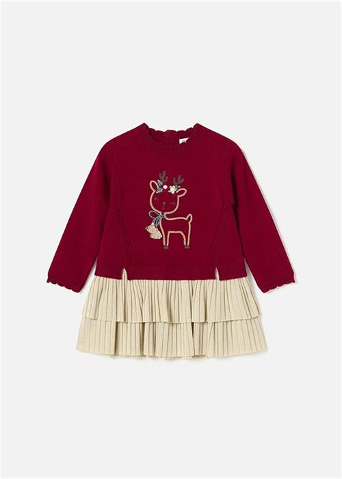 Mayoral Kız Bebek Kombin Triko Elbise Kırmızı 2911