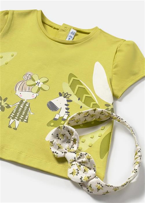 Mayoral Kız Bebek Saç Bandlı Tişört Yeşil 1044