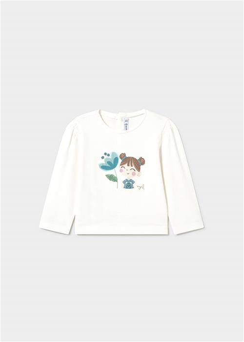 Mayoral Kız Bebek Uzun Kollu Tişört Krem 1050