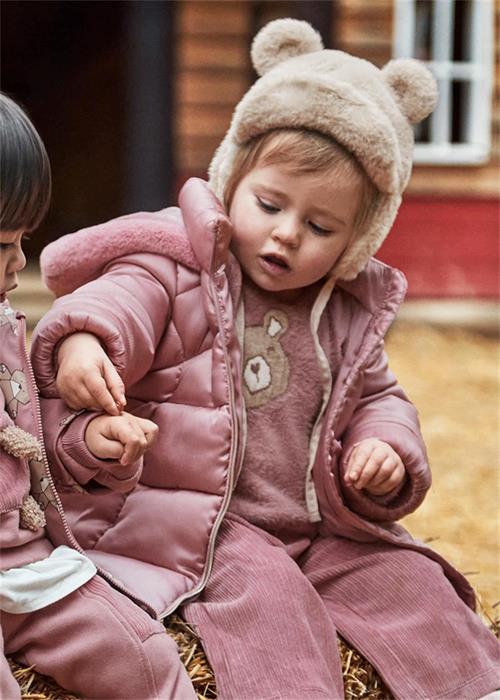 Mayoral Kız Bebek Uzun Şişme Mont Pembe 2436