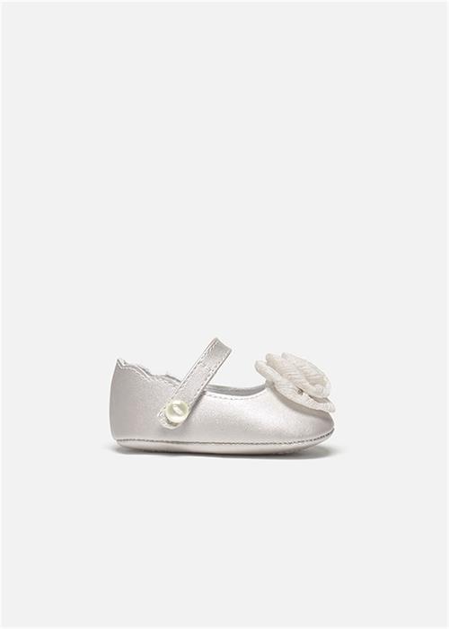 Mayoral Kız Bebek Yenidoğan Çiçekli Babet Ayakkabı Gri 9960