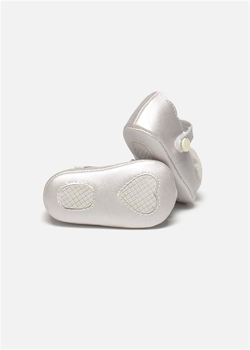Mayoral Kız Bebek Yenidoğan Çiçekli Babet Ayakkabı Gri 9960