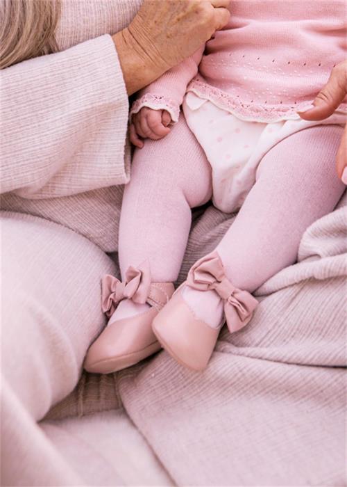 Mayoral Kız Bebek Yenidoğan Fiyonklu Patik Babet Ayakkabı Pembe 9961