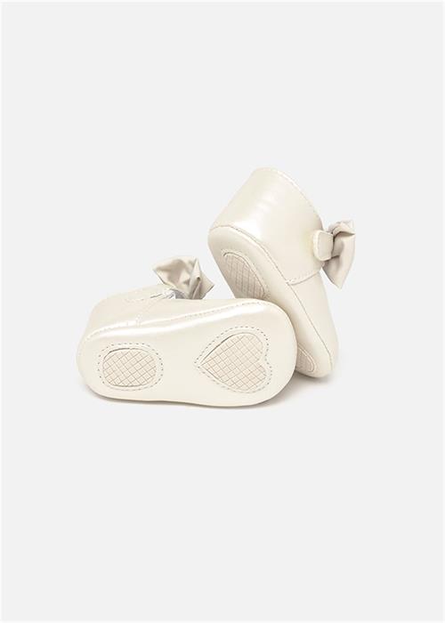 Mayoral Kız Bebek Yenidoğan Fiyonklu Patik Babet Ayakkabı Krem 9961
