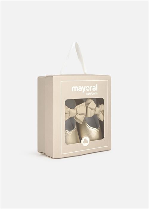 Mayoral Kız Bebek Yenidoğan Fiyonklu Patik Babet Ayakkabı Bej 9961