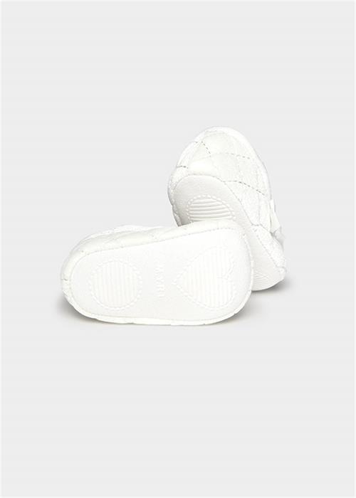 Mayoral Kız Bebek Yenidoğan Kadife Babet Ayakkabı Patik Beyaz 9964