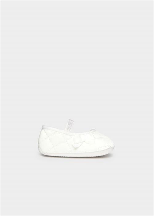 Mayoral Kız Bebek Yenidoğan Kadife Babet Ayakkabı Patik Beyaz 9964