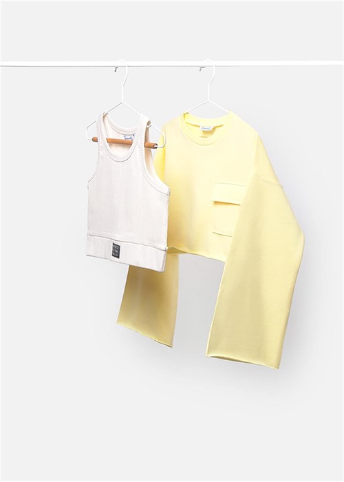 Mayoral Kız Çocuk Atlet Sweatshirt Set Sarı 6402