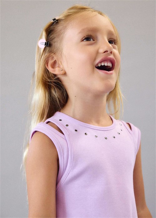 Mayoral Kız Çocuk Basic Kolsuz Elbise Lila 3938