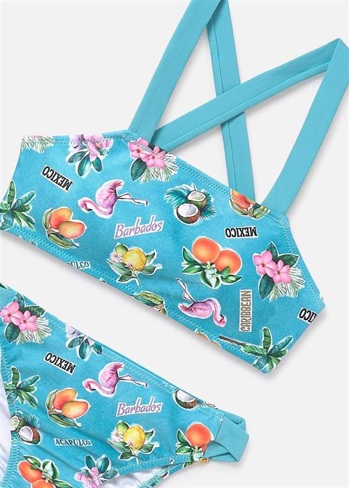 Mayoral Kız Çocuk Baskılı Bikini Takımı Turkuaz 6768