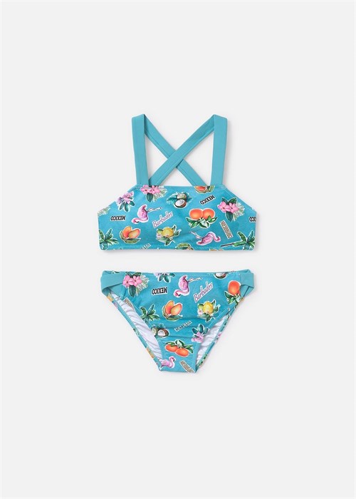 Mayoral Kız Çocuk Baskılı Bikini Takımı Turkuaz 6768