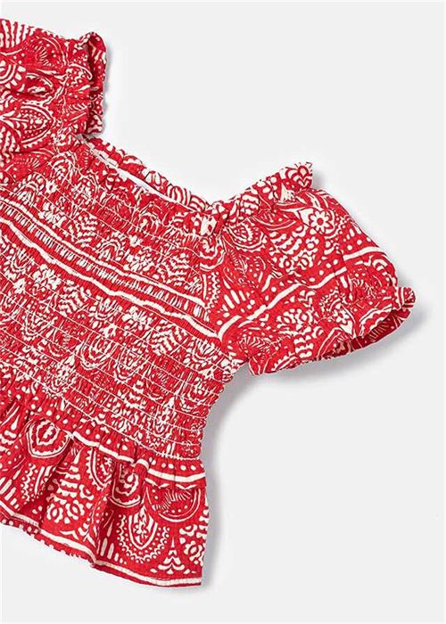 Mayoral Kız Çocuk Baskılı Bluz Kırmızı 3177