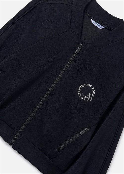 Mayoral Kız Çocuk Baskılı Fermuarlı Sweatshirt Siyah 6409