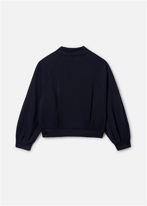 Mayoral Kız Çocuk Baskılı Fermuarlı Sweatshirt Siyah 6409