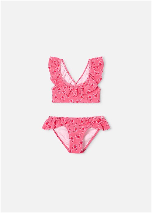 Mayoral Kız Çocuk Baskılı Fırfırlı Bikini Takımı Pembe 3734